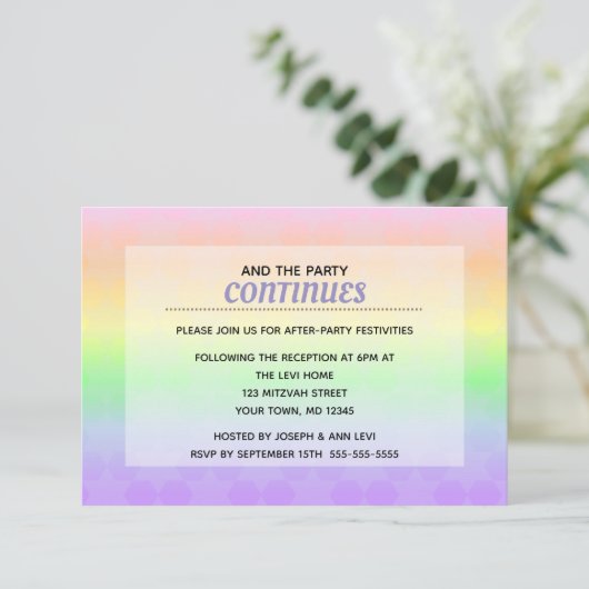 David Pastel Ombre Bat Mitswa na het feest Kaart (Staand voorkant)