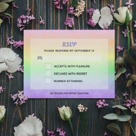 David Pastel Ombre Bat Mitzvah RSVP Kaart
