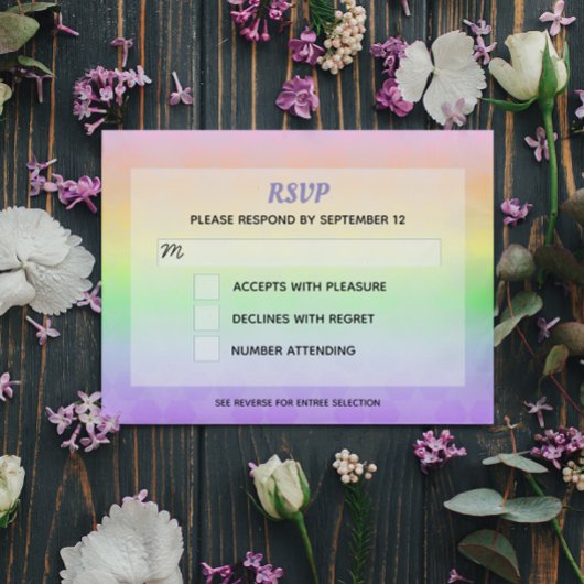 David Pastel Ombre Bat Mitzvah RSVP Kaart