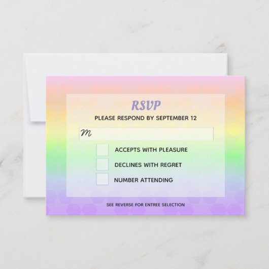 David Pastel Ombre Bat Mitzvah RSVP Kaart (Voorkant)