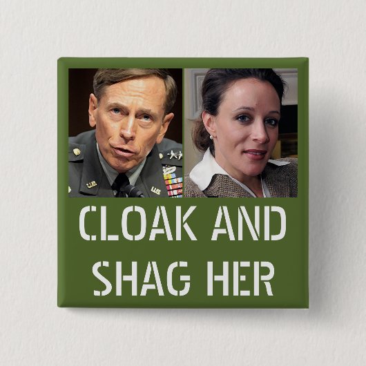 David Petraeus Cloak en Shag haar Vierkante Button 5,1 Cm (Voorkant)