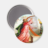 David prees god over harp Magnet (Voorkant / Achterkant)