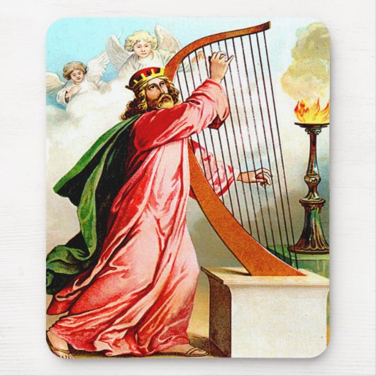 David prees god over harp mousepad muismat (Voorkant)
