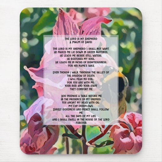 David Psalm 23 biblical quote Muismat (Voorkant)