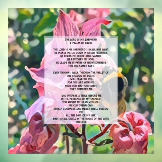 David Psalm 23 biblical quote Raamsticker (Vel 3)