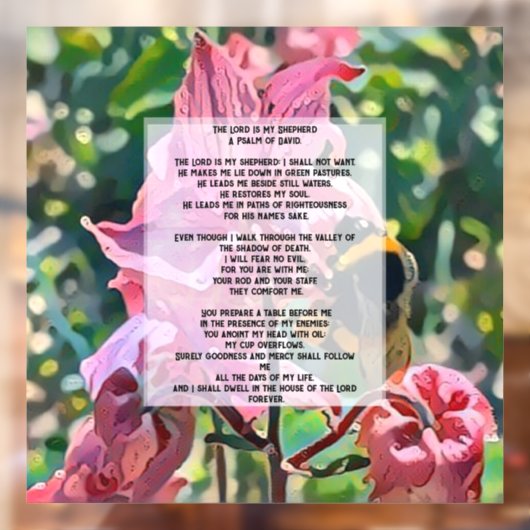 David Psalm 23 biblical quote Raamsticker (Vel 2)