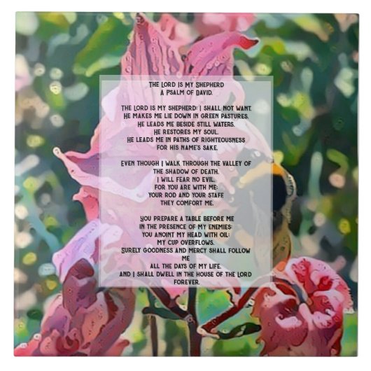 David Psalm 23 biblical quote Tegeltje (Voorkant)