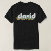 David Retro Rainbow Typography Faded Style T-shirt (Design voorkant)