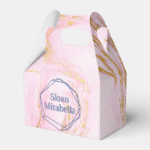 David Roos Gold Blush Pink Marble Logo Bedankdoosjes (Voorkant Zijde)