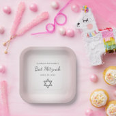 David Simple Blush Pink Bat Mitswa Papieren Bordje (Feest)