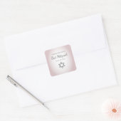 David Simple  Blush Pink Bat Mitswa Vierkante Sticker (Envelop)