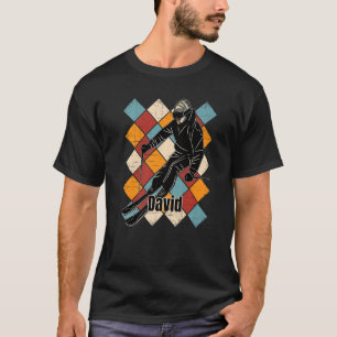 David Skiing Slopes Skier Name Premium T-shirt