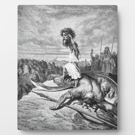 David Slays Goliath uit Gustave Dore 1886 Fotoplaat (Voorkant)