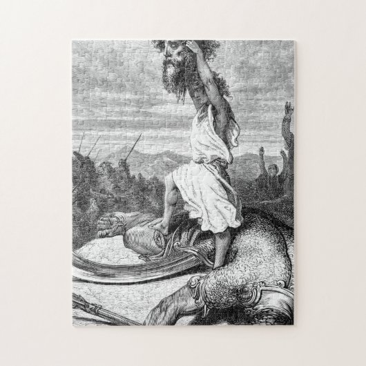 David Slays Goliath uit Gustave Dore 1886 Legpuzzel (Verticaal)