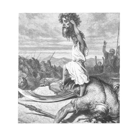 David Slays Goliath uit Gustave Dore 1886 Notitieblok (Voorkant)