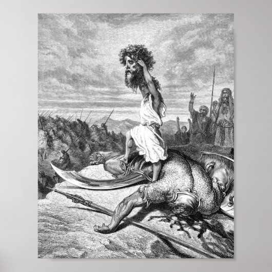 David Slays Goliath uit Gustave Dore 1886 Poster (Voorkant)