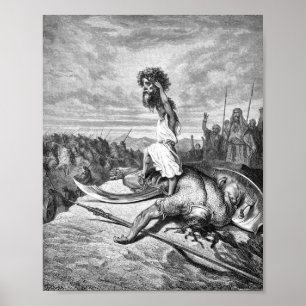 David Slays Goliath uit Gustave Dore 1886 Poster