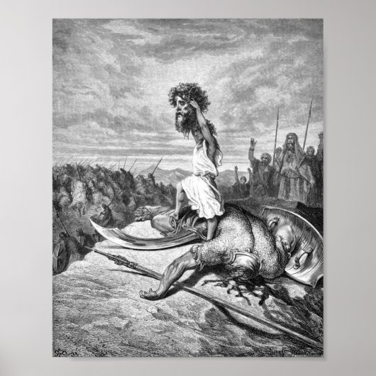 David Slays Goliath uit Gustave Dore 1886 Poster (Voorkant)