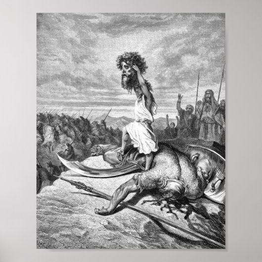 David Slays Goliath uit Gustave Dore 1886 Poster (Voorkant)