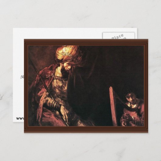 David speelde de Harp voor Saul. Briefkaart (Voorkant / Achterkant)