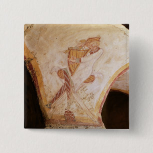 David speelt op de harp vierkante button 5,1 cm