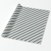 David Star | Cute Hanukkah Striped Pattern Cadeaupapier (Uitgerold)