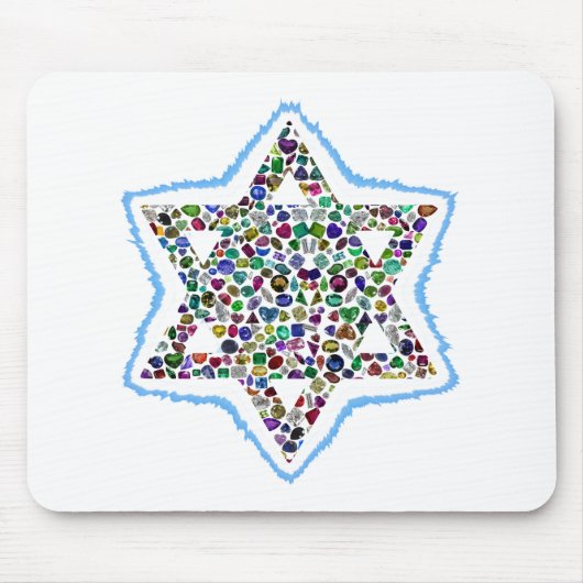 David Star is gemaakt met Gemstenen Muismat (Voorkant)