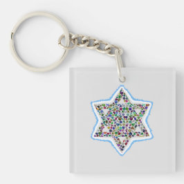 David Star is gemaakt met Gemstenen Sleutelhanger