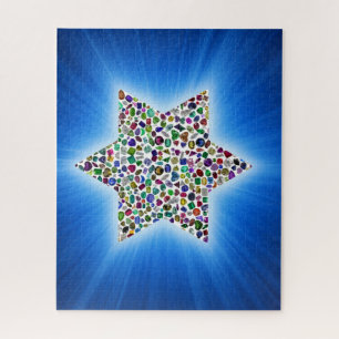 David Star is gemaakt met stenen in alle kleuren Legpuzzel