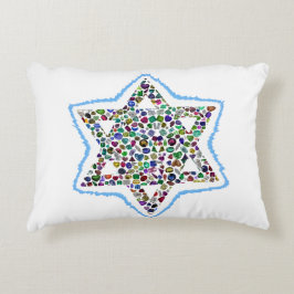 David Ster gemaakt met edelstenen Accent Kussen