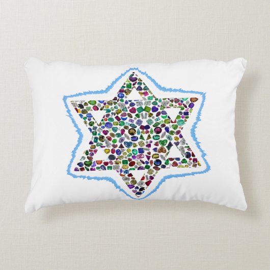 David Ster gemaakt met edelstenen Accent Kussen (Voorkant)