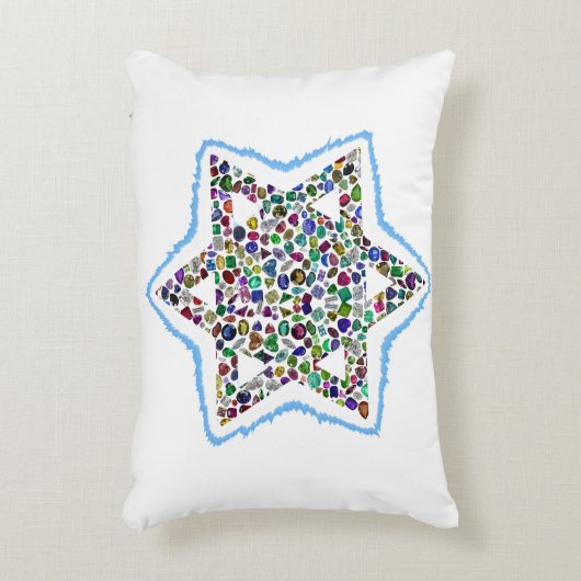 David Ster gemaakt met edelstenen Accent Kussen (Voorkant(Verticaal))