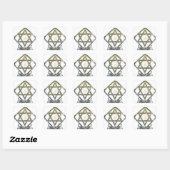 DAVID-STER IN ZILVER VIERKANTE STICKER (Vel)