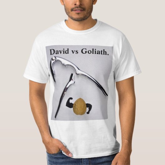 David tegen Goliath. T-shirt (Voorkant)