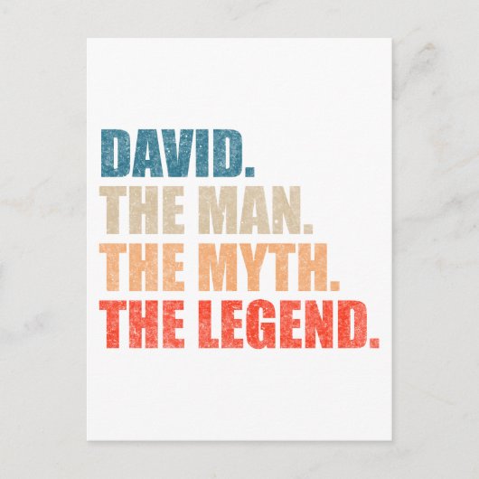 David The Man The Myth The Legend Briefkaart (Voorkant)