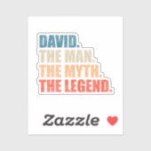 David The Man The Myth The Legend Sticker (Vel)
