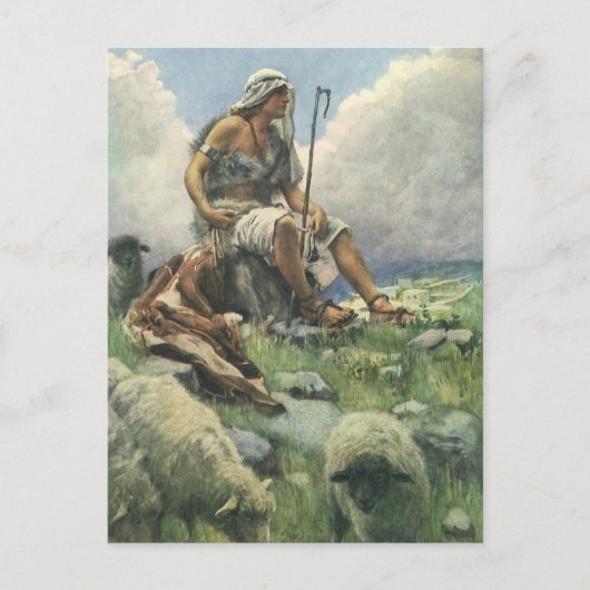 David the Shepherd door Copping,  religie Briefkaart (Voorkant)
