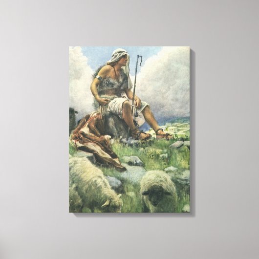 David the Shepherd door Copping,  religie Canvas Afdruk (Voorkant)