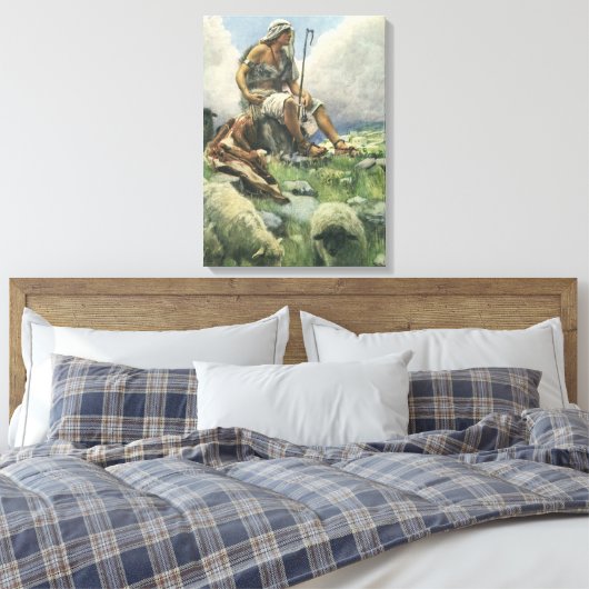 David the Shepherd door Copping, religie Canvas Afdruk (Insitu (Slaapkamer))