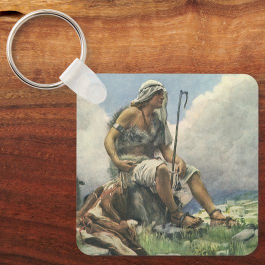 David the Shepherd door Copping,  religie Sleutelhanger (Voorkant)