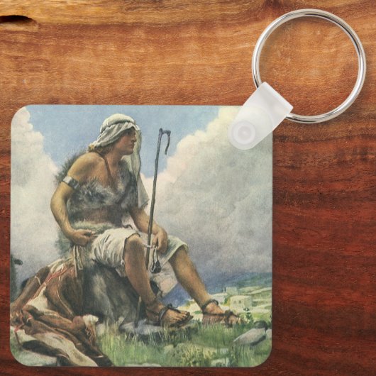 David the Shepherd door Copping, religie Sleutelhanger (Achterkant)
