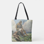 David the Shepherd door Copping, religie Tote Bag (Achterkant)