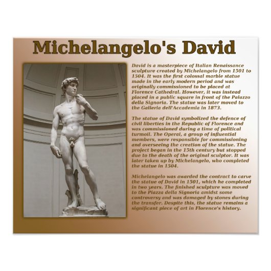 David van Michelangelo Foto Afdruk (Voorkant)