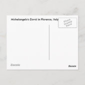 David van Michelanglo Briefkaart (Achterkant)