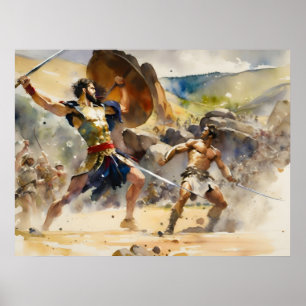 David vecht tegen machtige Goliath Poster