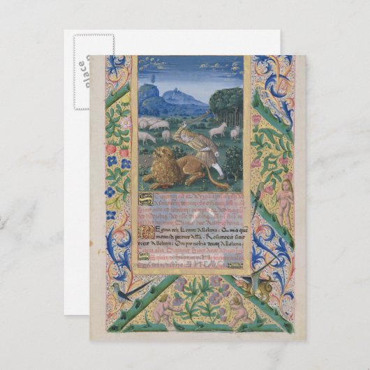 David verdedigt de schapen van zijn vader tegen ee briefkaart (Voorkant / Achterkant)