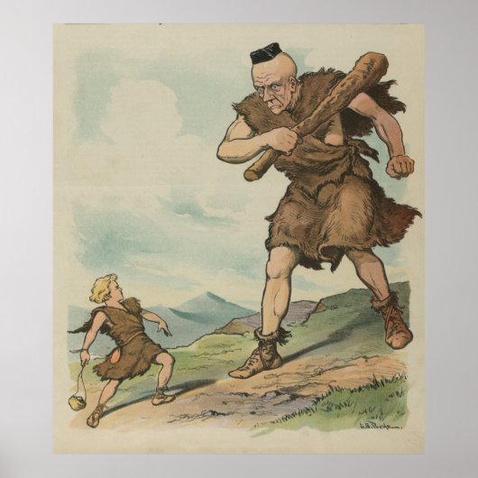  David Versus Goliath Illustration (1905) Poster (Voorkant)