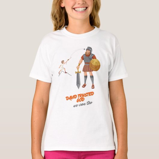 David vertrouwt op God, wij ook T-shirt (Voorkant)