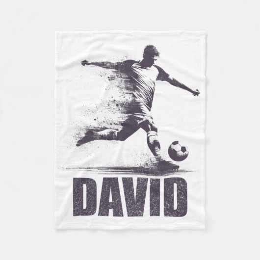 David Voetbal Jongens Gepersonaliseerde Eerste Naa Fleece Deken (Voorkant)