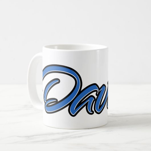 David Vorname Name blue Tasse Kaffeetasse Koffiemok (Voorkant links)